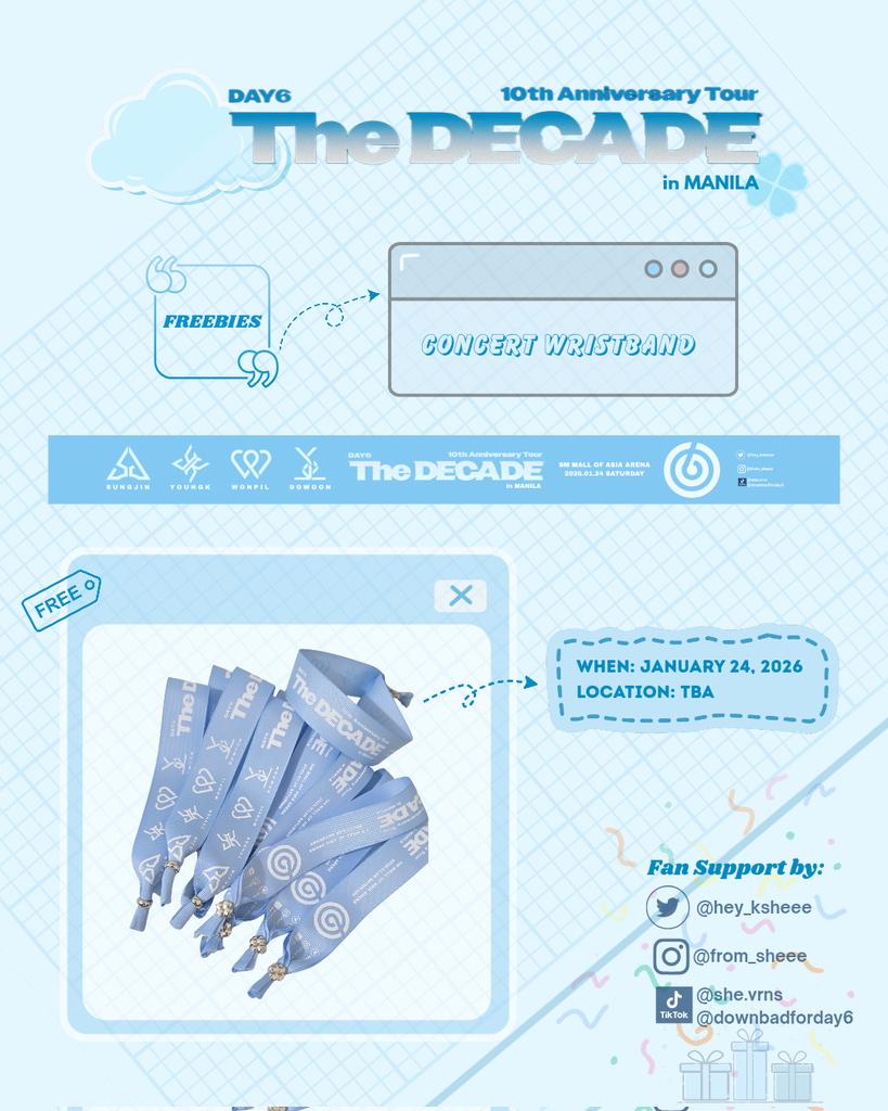 hey_ksheee's tweet image. ⋅˚₊‧ ୨ 𝑫𝑨𝒀6 𝑻𝑯𝑬 𝑫𝑬𝑪𝑨𝑫𝑬 𝑰𝑵 𝑴𝑨𝑵𝑰𝑳𝑨 ୧ ‧₊˚ ⋅
𝑭𝑹𝑬𝑬𝑩𝑰𝑬𝑺: 𝑪𝒐𝒏𝒄𝒆𝒓𝒕 𝑾𝒓𝒊𝒔𝒕𝒃𝒂𝒏𝒅 💙 

❀ Limited qty
❀ Random distribution 
❀ Loc tba 

See u at the concert! ☺️

#DAY6 #DAY6_10th_Anniversary_Tour #The_DECADE_Manila #DAY6inManila #데이식스