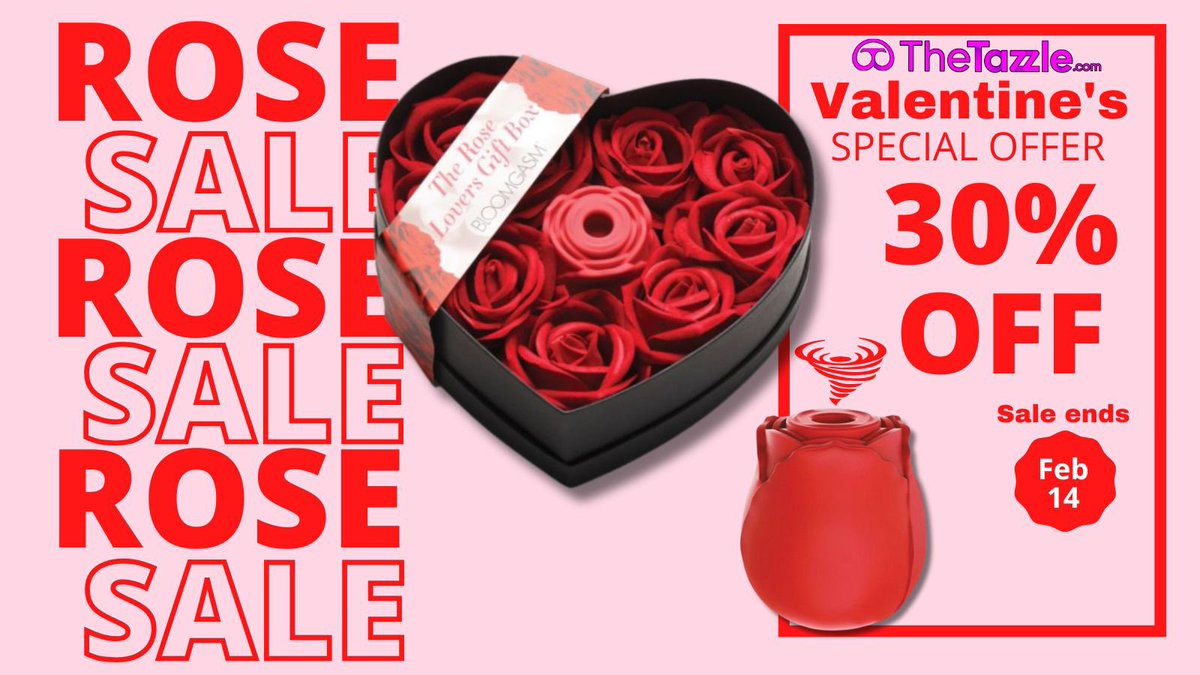TheTazzle's tweet photo. 🌹Get her the rose she really wants this Valentine’s Day!🌹

All rose toys are 30% off until Valentine’s Day! 

Discount applies automatically at checkout! 

🌹🌹🌹 https://t.co/CL3ri2Yzxo

#valentinesday #valentinesdaysale #rosetoy #rose #nsfw https://t.co/sCgQR62Urw