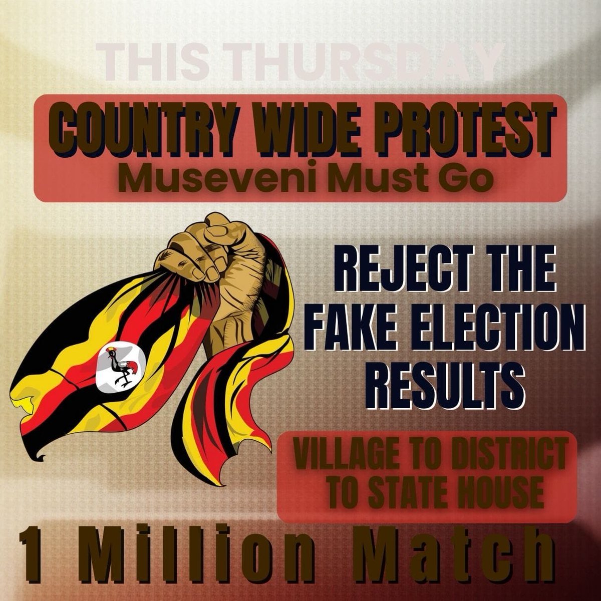 JWhalouXhaso's tweet photo. Compatriots, this is the final push! Dictators @KagutaMuseveni @mkainerugabba @JanetMuseveni must fall! Our safety is in numbers. #ComeOne #ComeAll! #UPDF #Police #Prisons, this is your moment of liberation from the 40 year enslavement! https://t.co/lYd05wFyo3