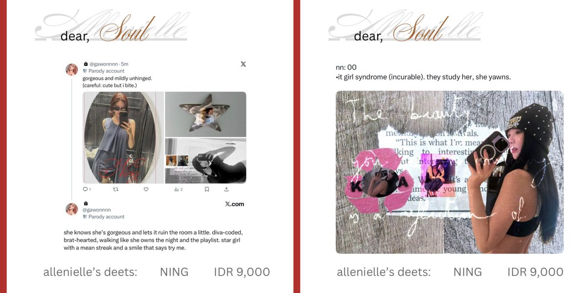 Soilenielle's tweet image. Title: Ms. ningning, ♥︎ 

2 Upchar ningning ready-stock 

♥︎: ning (latest instagram updates) 
💰: on pics. 

Please help to repost, xx.

#zonauang  #zonajajan