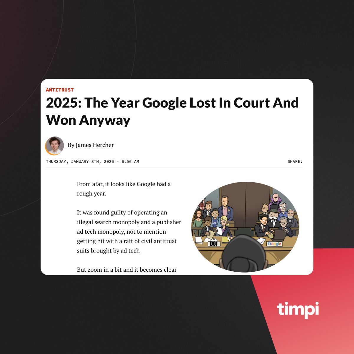 Timpi_TheNewWay's tweet image. 2025 should’ve been the year that regulators tore down Big Tech monopoly. But no. Instead, Google got found guilty… and walked away with its core businesses intact.

No Chrome sell-off. 
No massive breakup. 
Just fines and handshakes. 
If monopoly rulings don’t bite, then what…