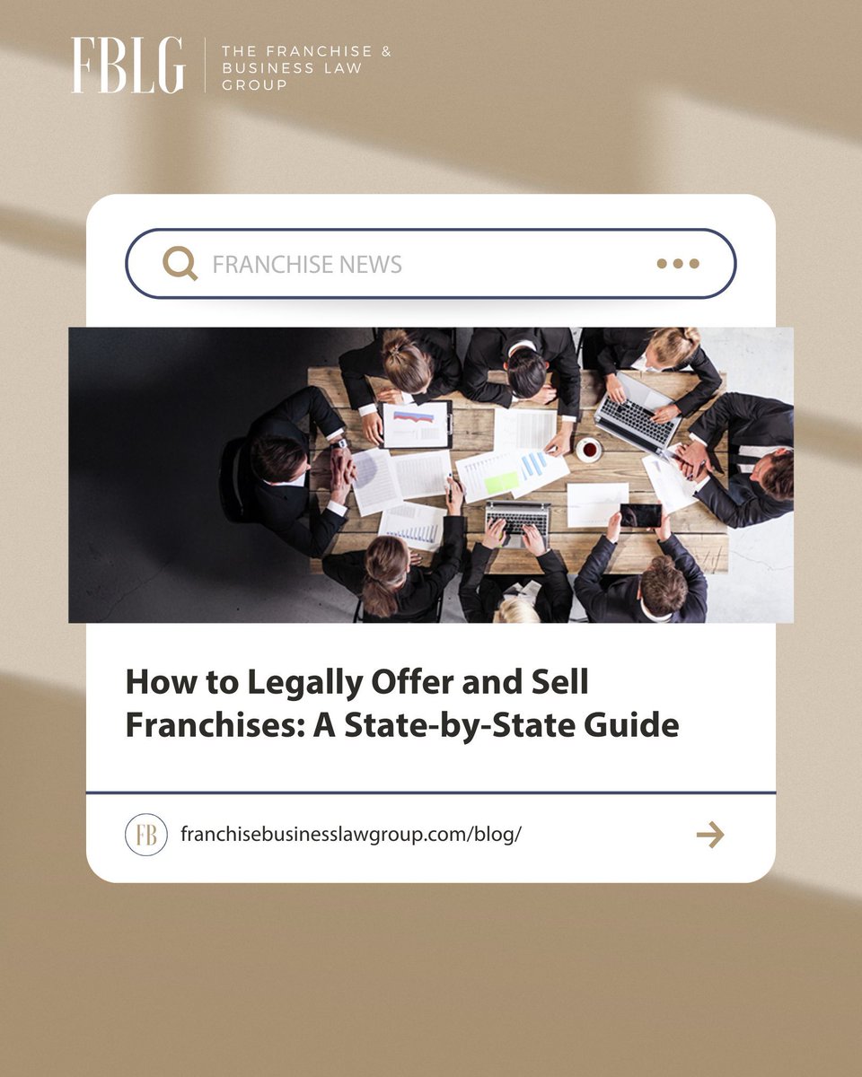 A common misconception among new franchisors is that many believe once they have a completed FDD, they are ready to sell nationwide. While the FTC Franchise Rule provides a federal baseline, many states have their own regulatory gatekeepers. 

franchisebusinesslawgroup.com/how-to-legally… 

#franchise