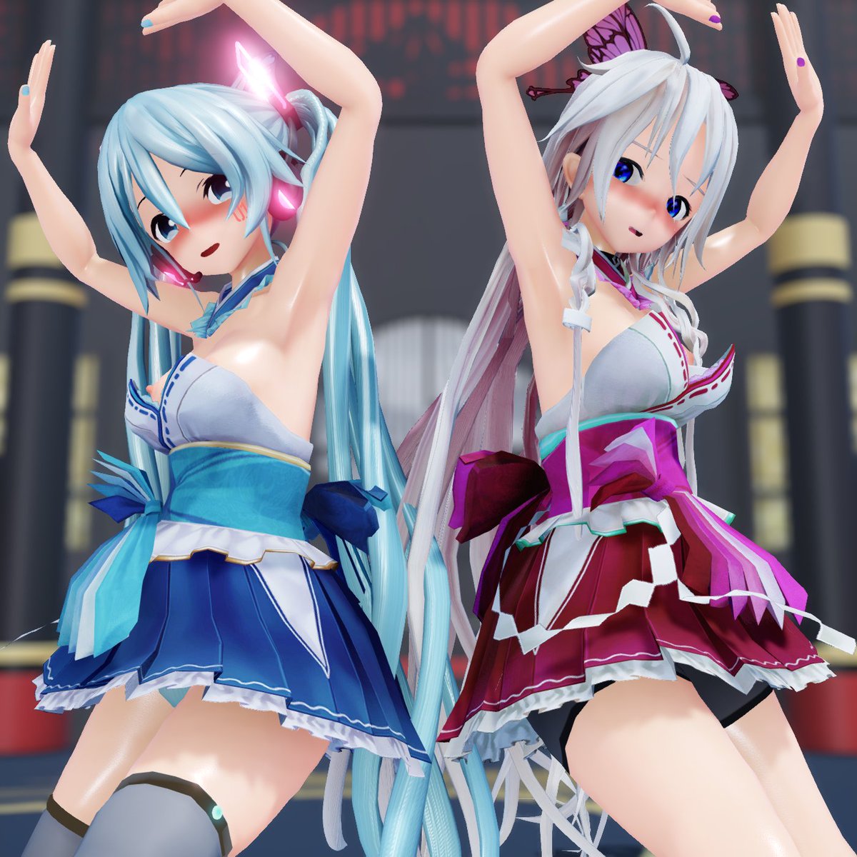 2026年初投稿!
ミニスカ着物のミクさんとIAちゃんが踊る動画になってます!
https://t.co/PiQpWvDq2I 