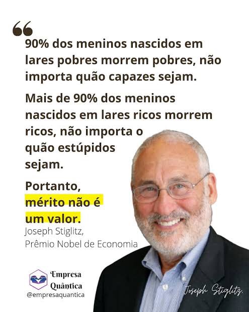 Não existe essa tal de meritocracia para quem é pobre. Qualquer esforço te leva a lugar nenhum se não tiver oportunidade.