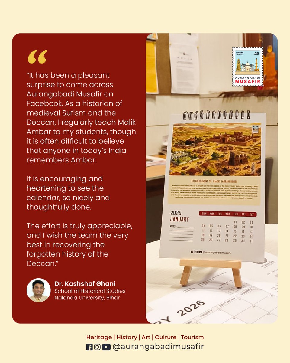 “A historian of medieval Sufism &amp; the Deccan calls this effort ‘encouraging and heartening.’
.
The Malik Ambar calendar stands as a small step toward recovering the Deccan’s forgotten history and moments like these make the journey worthwhile.
.
#DeccanHistory #malikambar