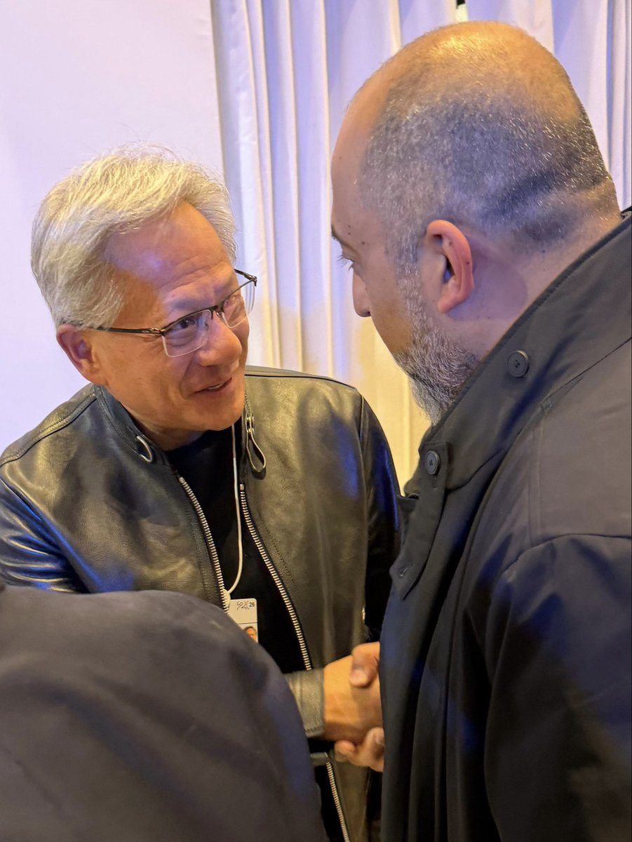 mosharrafzaidi's tweet image. At Davos, as part of @CMShehbaz’s delegation, I had a chance to tell Jensen Huang of @nvidia about the great strides Pakistan seeks to take in AI and compute capacity inshaAllah. 

#Davos2026