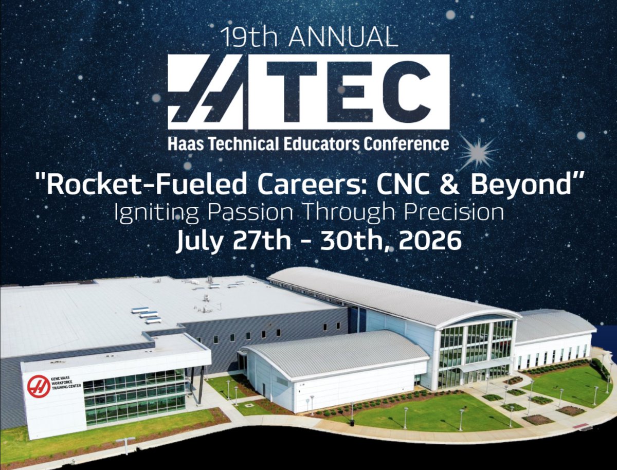 Registration has official opened for this years Haas National HTEC Conference being held at Calhoun Community College in Decatur, Alabama this year! 

Register Here⬇️
hubs.la/Q03_kV7T0

#Haas #GeneHaasFoundation #HTEC #HTECConference