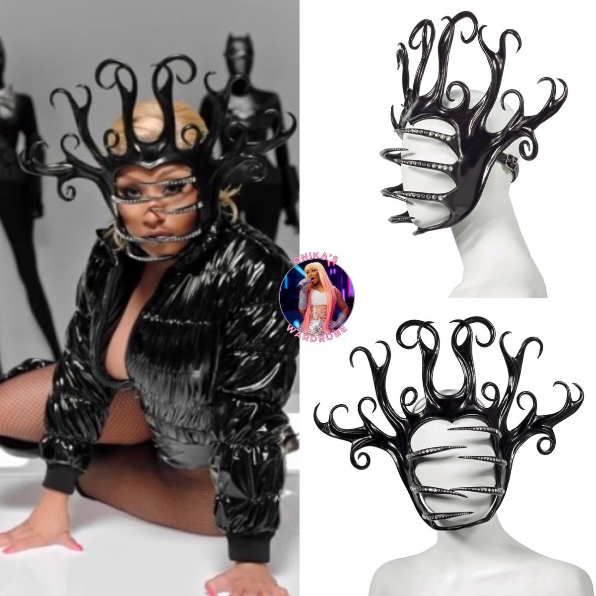 onikaswardrobe's tweet photo. #DipMusicVideo

Nicki Minaj wearing Black Leather Mask, designed by Cecilio Castrillo + Custom B James black puffer body suit with matching black puffer leg warmers.
(2018)
#Tyga #Nickiminaj #Dip #style #fashion #barbz #barbie #Trending #nm6 https://t.co/wcz7af6nyQ