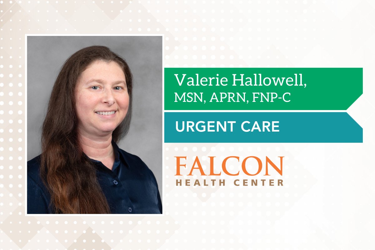 Have you met one of the newest members of the Falcon Health Center team? Valeria Hallowell, MSN, APRN, FNP-C, joined us at the end of 2025 and is providing care for patients at our Urgent Care.

We’re glad to have her on the Falcon team!