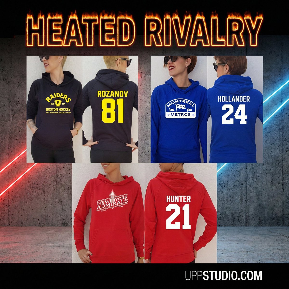 solocamis's tweet image. 🏒 Rozanov &amp;amp; Hollander &amp;amp; Hunter: La sudadera que rompe el hielo
#HeatedRivalry #MásQueRivales #Sudaderas #Series 
👉 Descúbrela aquí goo.su/K89jZp o en @UppStudio