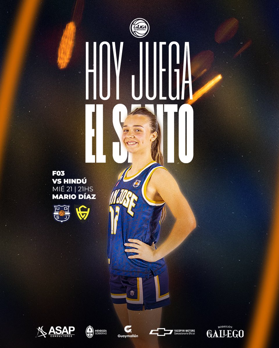 👊🏻 ¡𝗛𝗢𝗬 𝗝𝗨𝗘𝗚𝗔 𝗘𝗟 𝗦𝗔𝗡𝗧𝗢! 

📆 Liga Femenina - fecha 03.
🆚 Hindú.
🕐 21:00hs.
🏟️ Mario Díaz.

¡Vamos San José! 💙🤍

#LaLigaFemenina