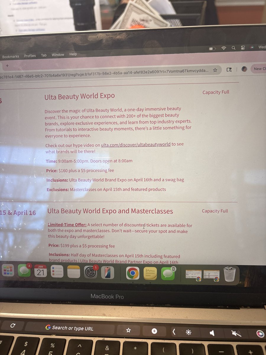 SincerelyJebeth's tweet photo. Since ulta wants to keep wasting everyone’s time. They sold out ya’ll only the master class is available #ultabeautyworld https://t.co/5TTwYpr5SQ
