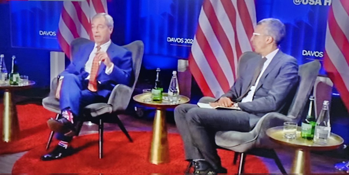 TStandfield1789's tweet image. Well, well, well.
Would you look at that?
The fascist traitor crawls around Trump to slag off Britain and Europe in the 'USA House' in Davos.
With a lickspittle from the Telegraph.
@Nigel_Farage @reformparty_uk 
This traitor could be Prime Minister!
Britain will be truly finished