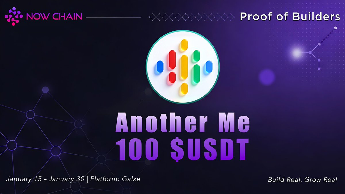 NOWChainX's tweet photo. 🧵 1/ Proof of Builder | Builder Spotlight: AnotherMe AI

Today’s Proof of Builder Spotlight shines on @anothermeAI 

AnotherMe AI is bridging Web3 and AI with tools that empower creators and communities through intelligent, engaging experiences — unlocking new ways for users to interact, create, and grow.

As part of the Proof of Builder event, AnotherMe AI represents the kind of real utility and product-first innovation we champion: projects building for real users, not just narratives.
