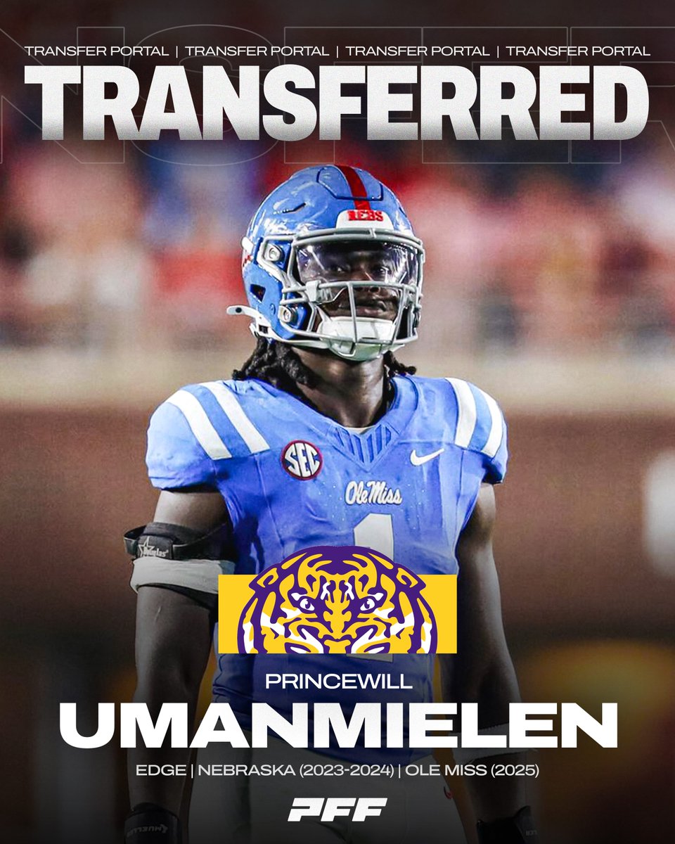 Former Ole Miss EDGE Princewill Umanmielen will transfer to LSU, per <a href="/mzenitz/">Matt Zenitz</a>

🐯 4th Most QB Pressures in the SEC Last Season (51)