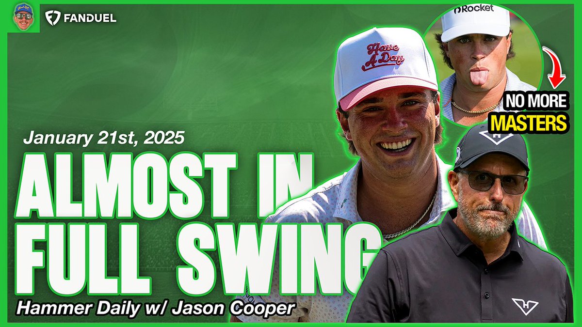 TheHammerHQ's tweet image. Mid-week check in with @TakesByJ 🔨

On the show today (ET Times):
12:05 - @mr_peanutbettor  🏀
12:23 - @gfienberg17  ⛳️
12:40 - @KirkEvans0  🏀

Live at 12:00 PM ET

Presented By: @FDSportsbook x #FDPartner