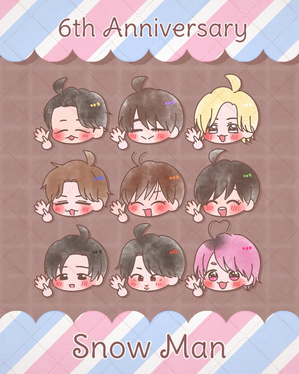 おめでとうございます❣️大好き❣️

 #SnowManデビュー6周年
 #SnowMan6thAnniversary 

💛💜🤍💙🧡💚🖤❤️🩷