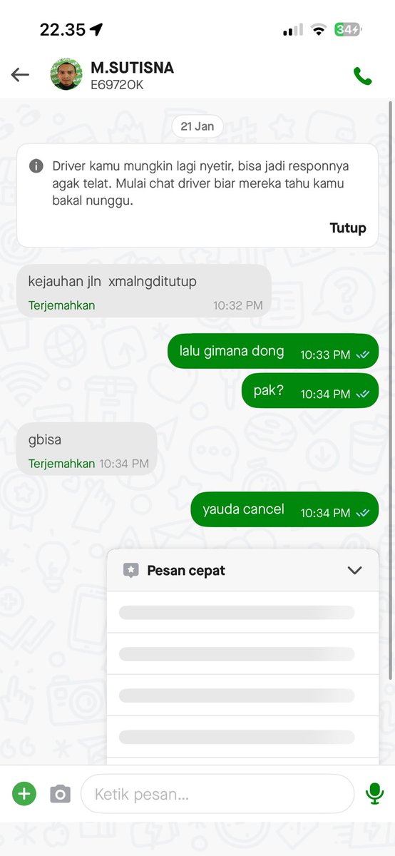 nodnottod's tweet photo. nyebelin bgt driver lo @gojekindonesia, pls bikinin fitur apa gitu kek biar drivernya jadi ga males pick up or cancel klo emang gamau diambil https://t.co/qotIrLk8aF
