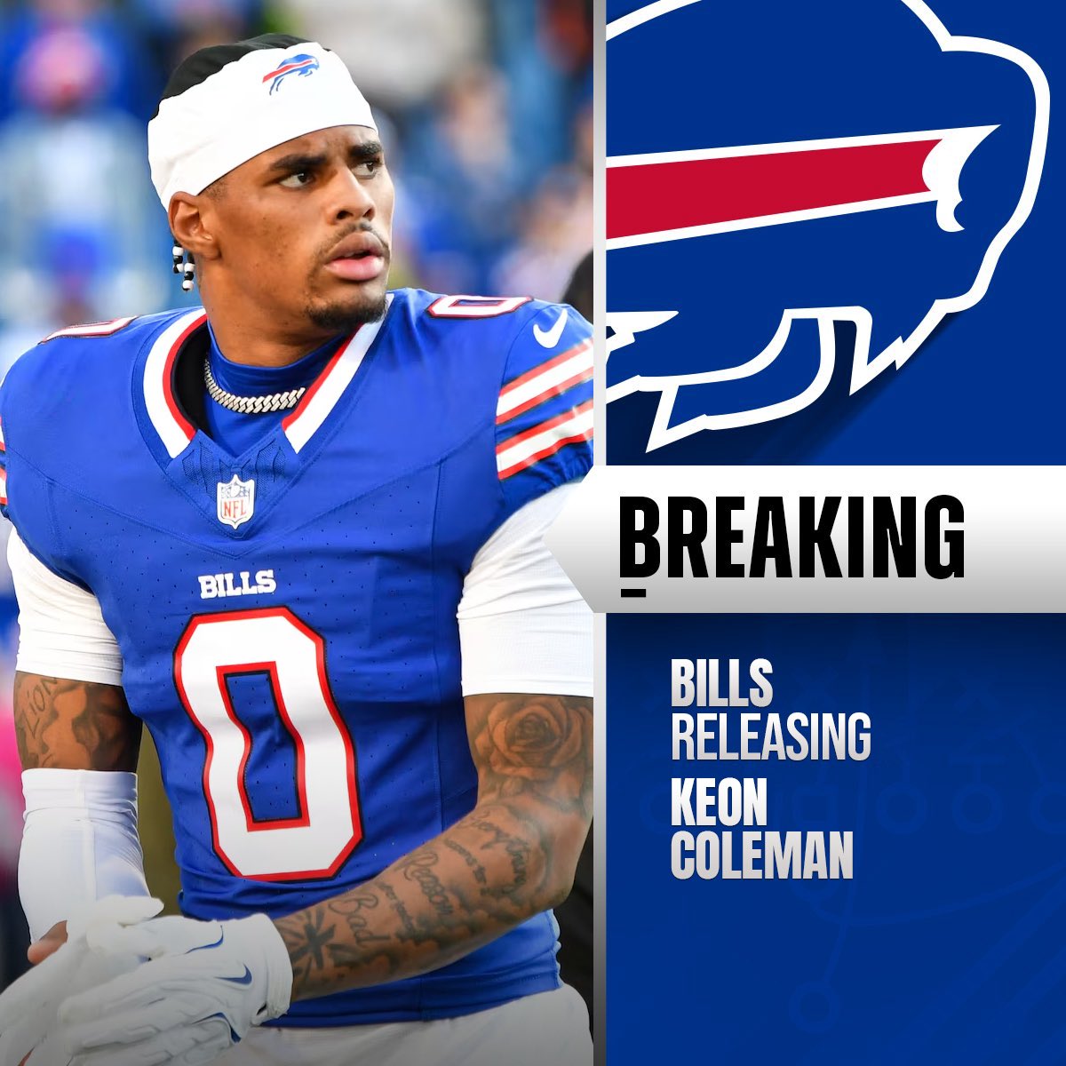 TheNFLDrop's tweet image. Bills to release WR Keon Coleman. (via @RapSheek)
