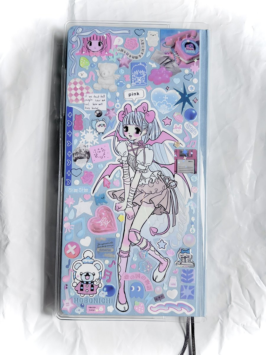 zzzynrae's tweet image. decorated my hobonichi's cover today 𓏲 ๋࣭ ࣪ ˖🎐

#hobonichi #journal #zynforio #juminocore