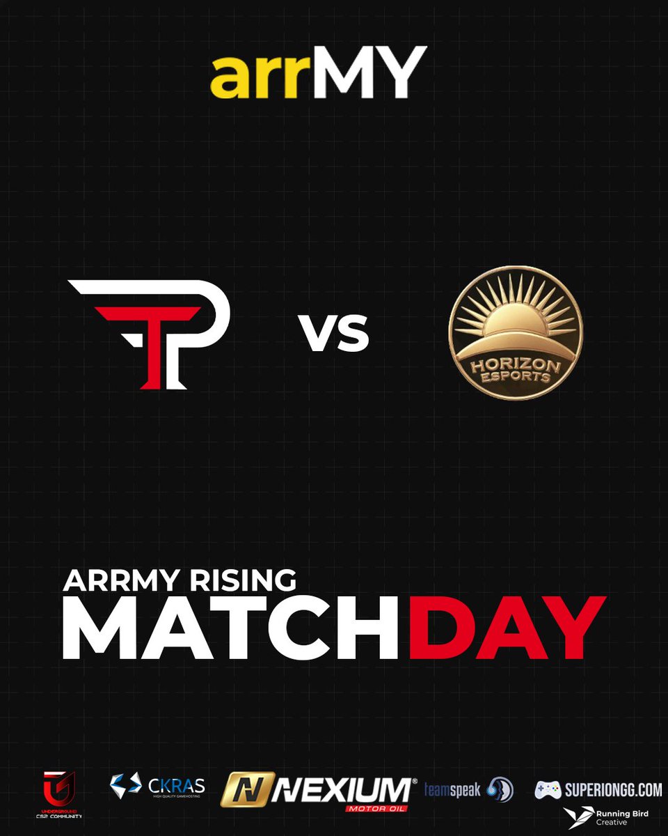 Przed nami finał <a href="/ARRMYgg/">arrMY</a>  Rising 🔥
O 20:30 zmierzymy się w formacie BO3 z <a href="/HorizonGCS/">Horizon CS2</a> 
Transmisja z meczu dostępna będzie na kanale Arrmy

<a href="/myckras/">CKRAS.com</a> <a href="/teamspeak/">TeamSpeak</a> <a href="/PODZIEMIECS2/">UndergroundCS2</a> <a href="/superiongg/">superiongg</a>