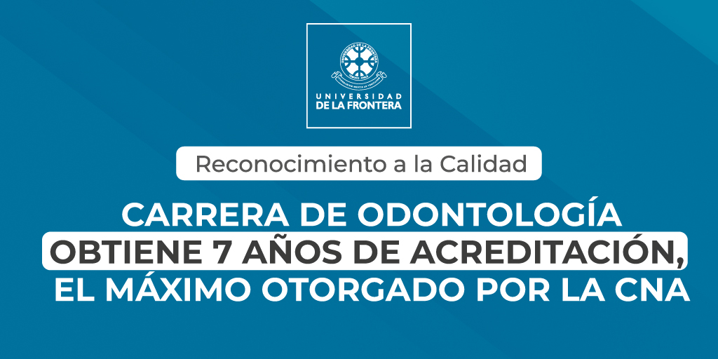 ✅ ¡Máxima Acreditación otorgada por la #CNA! 

Gracias a su trabajo colaborativo y de excelencia, la carrera de Odontologia  de la Universidad de La Frontera logró una acreditación de 7 años, el máximo otorgado por la Comisión Nacional de Acreditación #CNA.