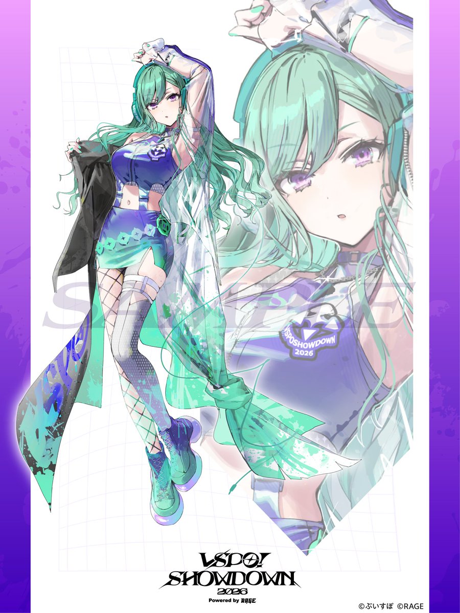 今年のSHOWDOWNのキービジュです💚💙
とってもかっこ可愛くお仕立てしてもらったよ！！！
どう？？！！？！

#VSPO_SHOWDOWN_2026