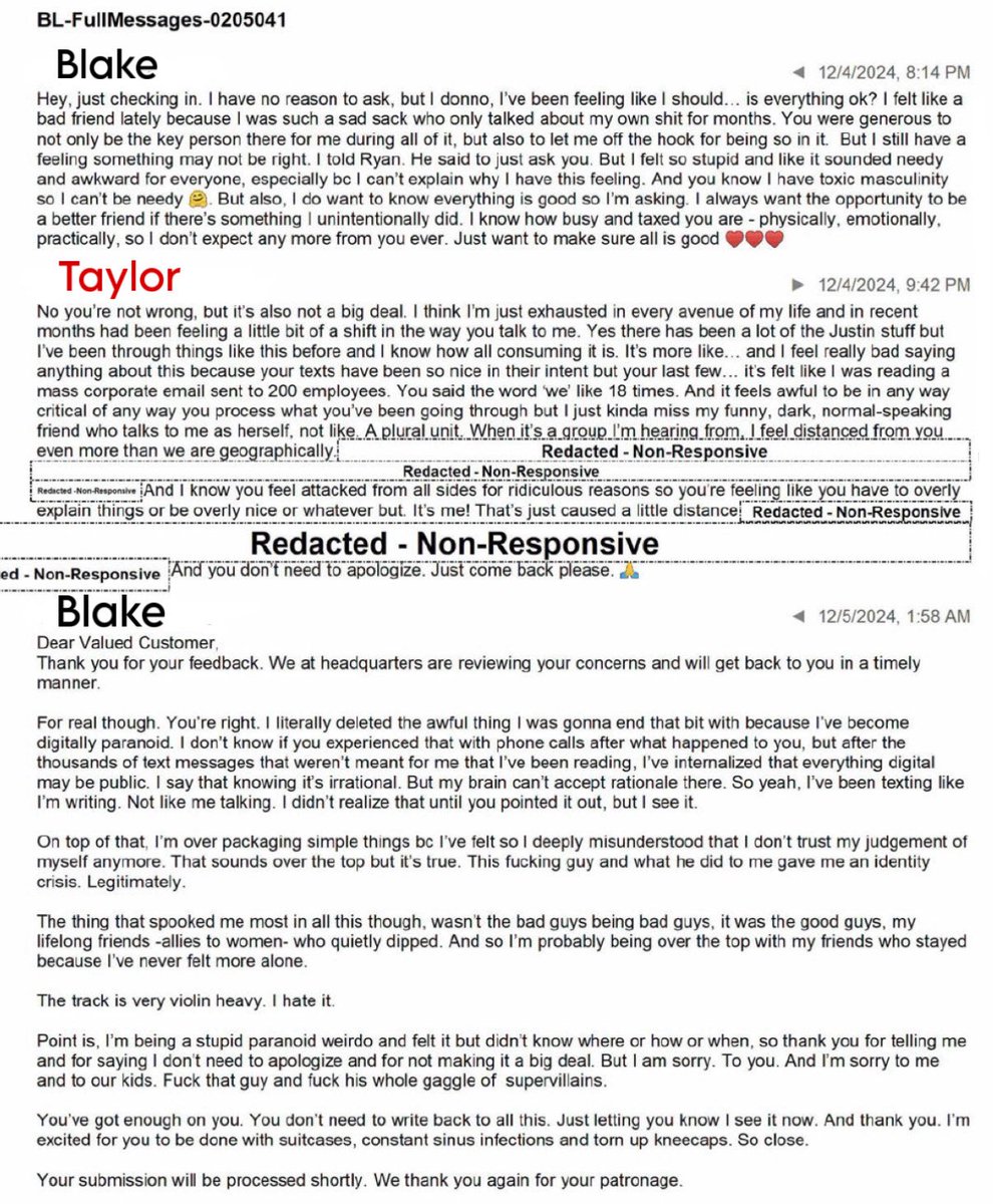 dontblamealex's tweet image. This part in the messages where Taylor and Blake resolve a misunderstanding is so cute