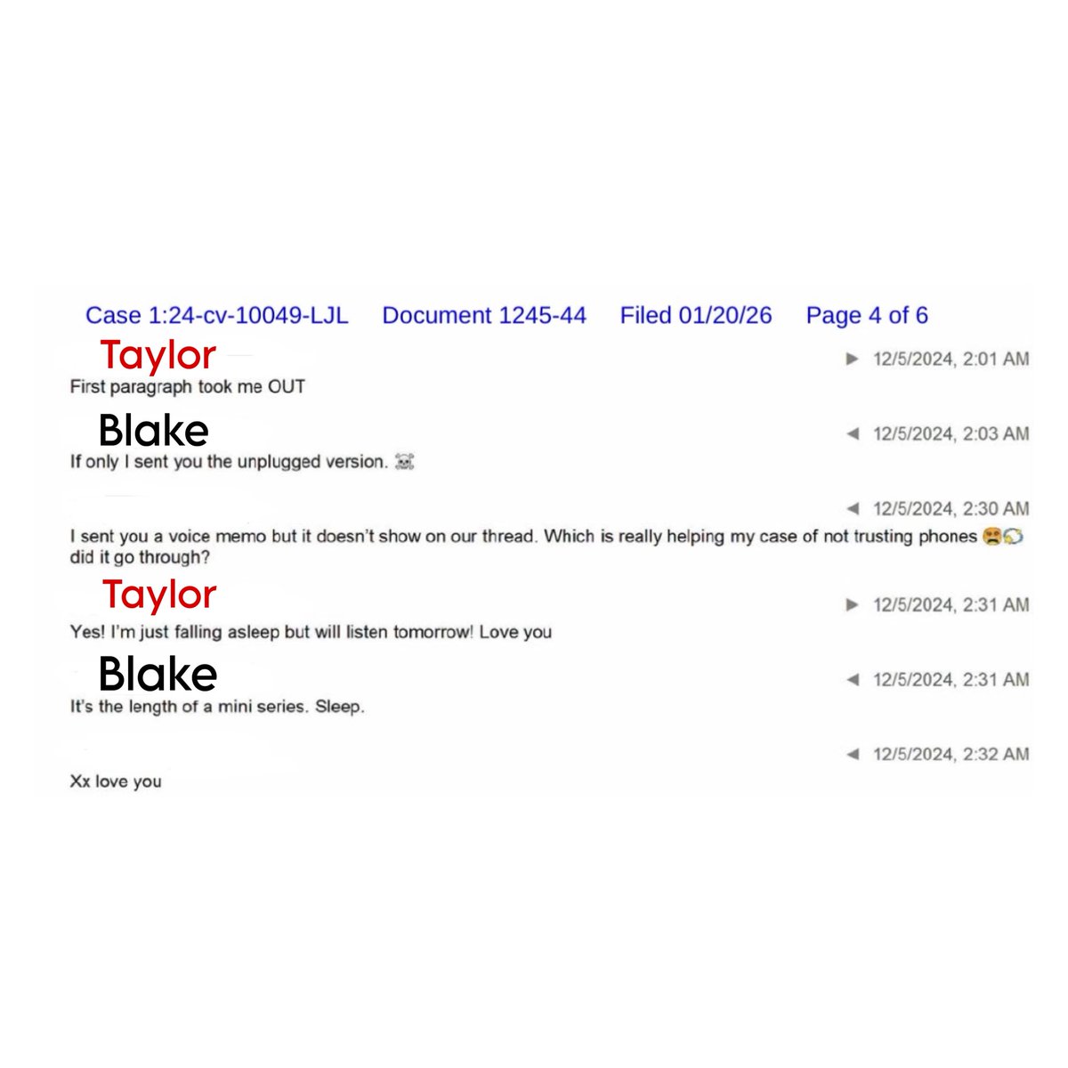 dontblamealex's tweet image. This part in the messages where Taylor and Blake resolve a misunderstanding is so cute