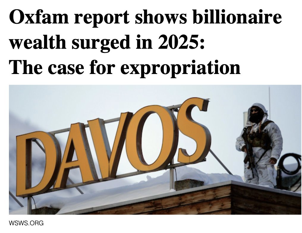 Those who hold this wealth are very much aware that they are objectively in conflict with the overwhelming mass of the population.
wsws.org/en/articles/20…