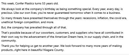Confer Plastics, Inc. tweet media
