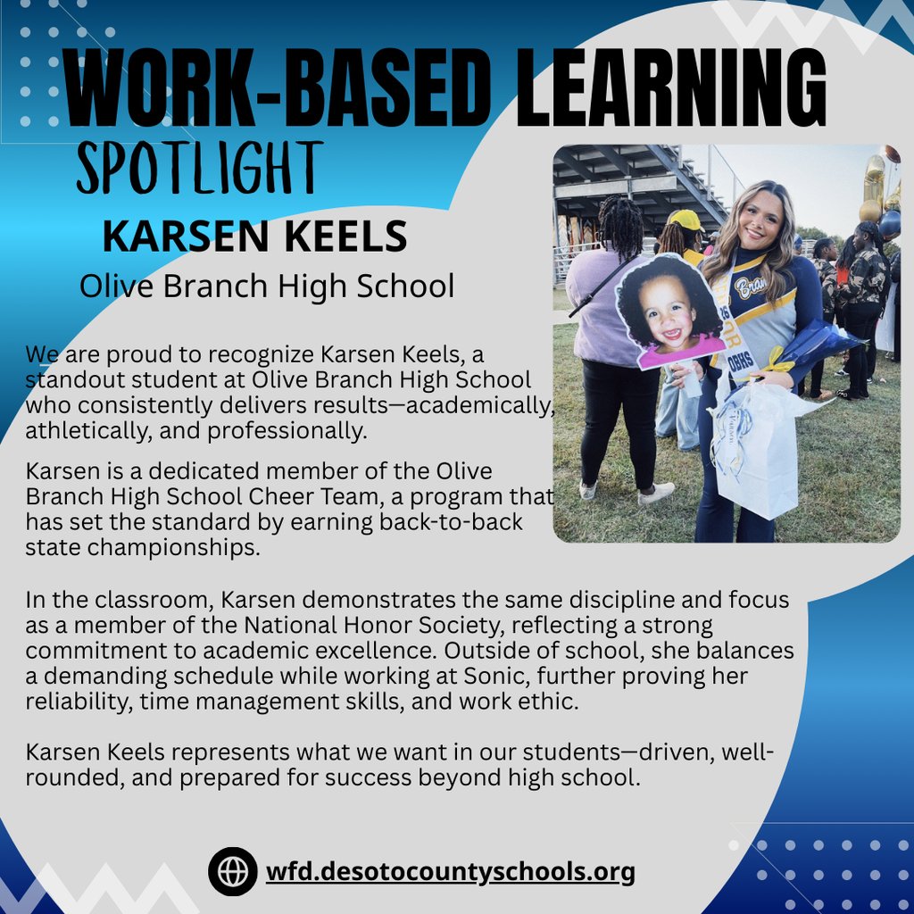 DCS_Workforce's tweet photo. Each week, we’re proud to showcase one of our students who’s building their future through Work-Based Learning. See how this student is gaining valuable experience and exploring career goals! https://t.co/qjz7nYH73W