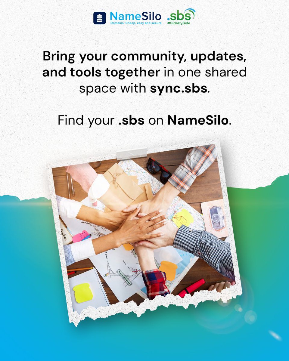 namesilo's tweet photo. Bring people together with .SBS ๐ค
Secure a .SBS domain for just $1.99 for the first year. A natural fit for communities, groups, and projects built around shared interests and connection. ๐ https://t.co/IUHR3pufTO
#DotSBS #CommunityProject https://t.co/KDODQ0cefO