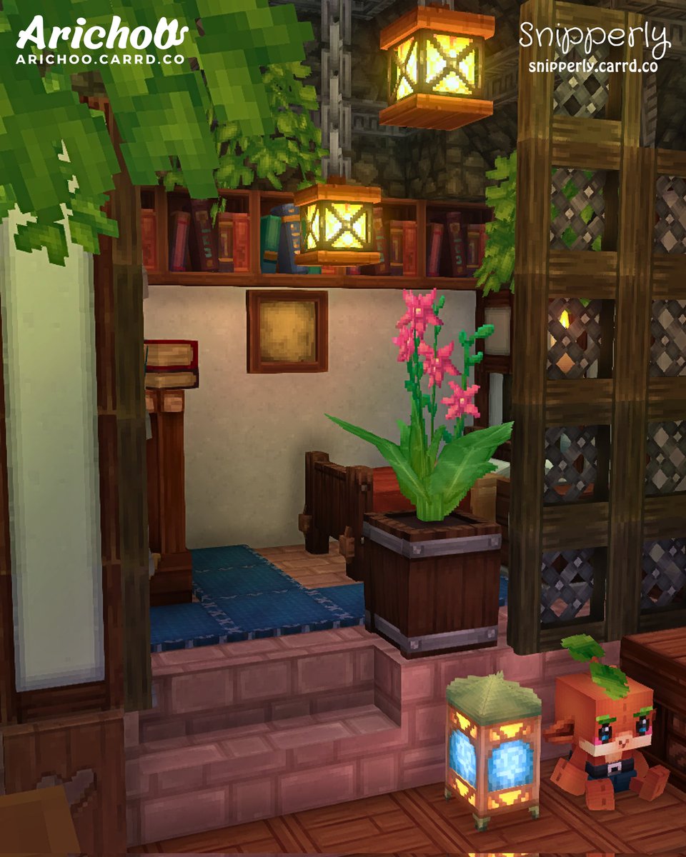 my bestie <a href="/ArichooMC/">Arichoo</a> and I were building our first Hytale Cottage ✨️
this is the smol bedroom!
#Hytale #Hytalebuild