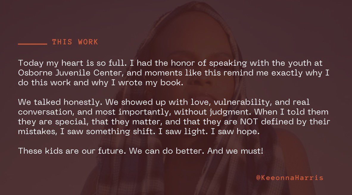 Sitting in spaces where stories are heavy, futures feel uncertain, and trust has to be earned reminds me how powerful presence can be. When young people are truly seen and heard, something begins to open. Perspective changes. Possibility returns. #MainlineMama #KeeonnaHarris