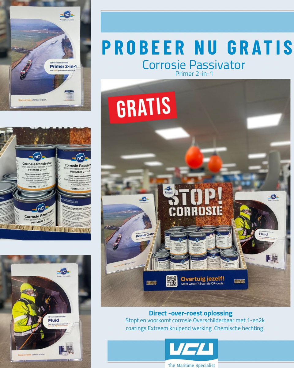 Probeer NU GRATIS corrosie passivator: de échte roest aanpakker én stopper! Haal snel uw test nu af bij VCU Store!