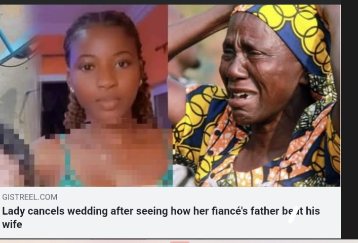 ifetemini's tweet photo. Omo! I won't read this alone ooo,  come and share your views. 

"I am proud to say I cancelled my wedding. Do you know what happened? My man took me to his family to introduce me to them.

Everything was going smoothly until around night when I started hearing sounds. It was their father.
He was b£at!ng their mother. T©r£ the woman's clothes. The family has 5 children.
2 daughters and 3 boys. The 2 girls were married. Can you believe the 3 guys did nothing including my man. They act as if nothing was happening.

I wanted to save the woman but my man said I should not get involved in something that does not concern me. He started saying his mother is stubborn and overdo things.

That was how I said if he can watch his father doing this to his mother and supporting him that means the one I will experience in his hands will be sheg£ banza pro max." - Lady reveals

CC @GistReel