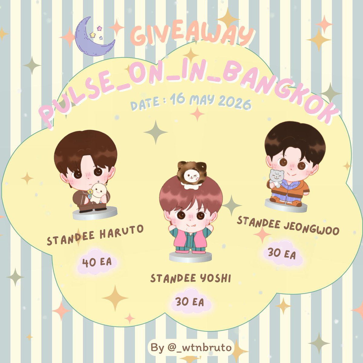 ⋆ ˚｡⋆୨ pls kindly retweet 🧸୧⋆ ˚｡⋆.    
giveaway for teume ⸝⸝⸝ ✶

ʚɞ date : 16 May 2026
ʚɞ location : National Stadium
ʚɞ time : tba 

มารับน้องๆกันน้า ١٥٧٤♡ 

#PULSE_ON_IN_BANGKOK
#TREASURE_PULSE_ON_IN_BKK