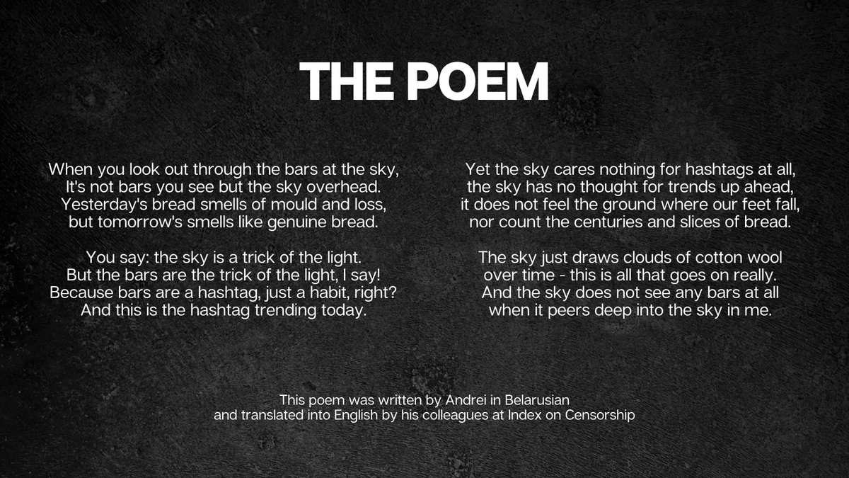 IndexCensorship's tweet image. Join our campaign to #FreeAndrei. Record yourself reading out his poem &amp;amp; share it on socials on Tuesday 27 January - his birthday.