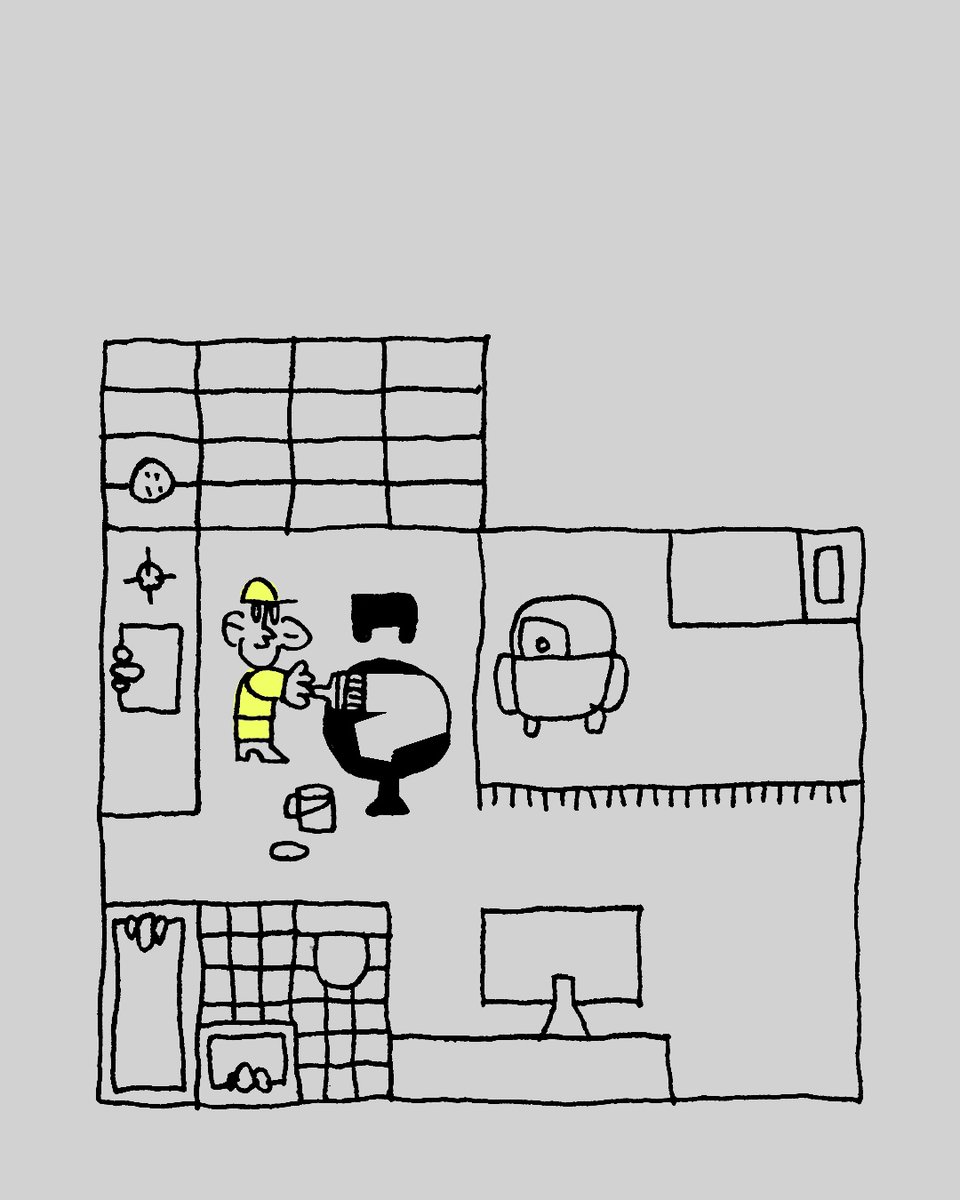 dextertoday's tweet photo. Let’s paint the table and the chair white

#livingalone #illustration #oneroom #smallroom #doodle https://t.co/eBhb339ZEv
