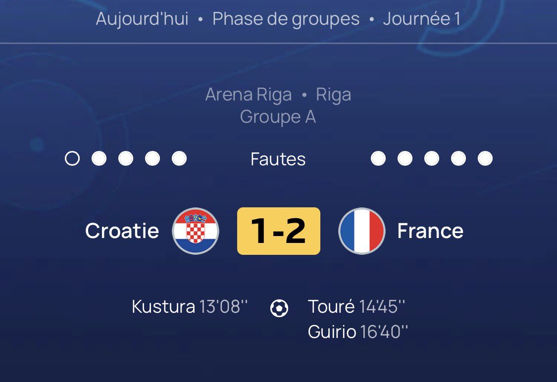 #FRACRO - Mi-temps à Riga ! Bousculés puis menés, les Bleus ont renversé les Croates avant la pause ! On croise les doigts pour la suite !