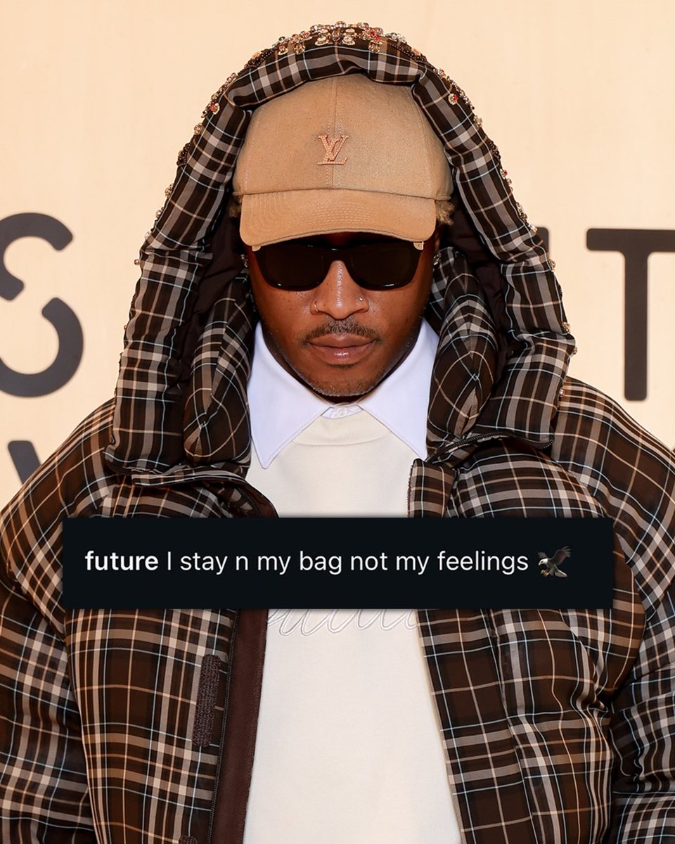 HotNewHipHop's tweet image. Future speaks via IG 🗣️

"I stay n my bag not my feelings 🦅"
