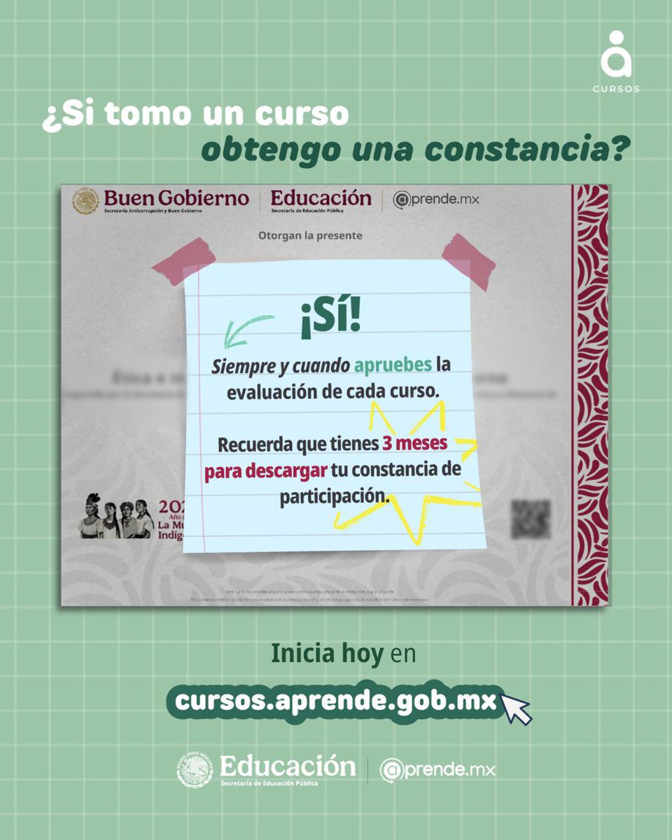 aprende_mx's tweet photo. En @CursosAprendeMX encuentras #CursosEnLinea pensados para que sigas aprendiendo a tu ritmo. 🥁😱

Explora nuevos temas, amplía tus conocimientos y fortalece habilidades que impulsan tu desarrollo. 🤩📚

Conoce la oferta educativa en: 
📌 https://t.co/NeuqB0s3vx https://t.co/ZQoBmvu4kX