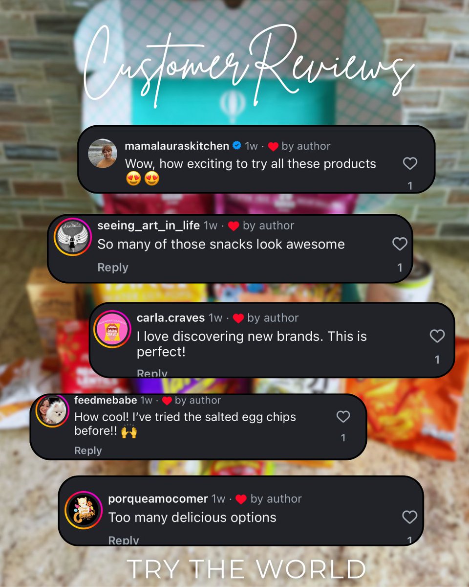 Trytheworld's tweet image. From “wow” moments to favorite finds 🌍💫

We love hearing how our snacks spark curiosity, excitement, and connection—one delicious discovery at a time.

#TryTheWorld #CustomerLove #SnackCommunity #GlobalFlavors #FoodDiscovery #SnackReviews #InternationalSnacks #TasteTheWorld