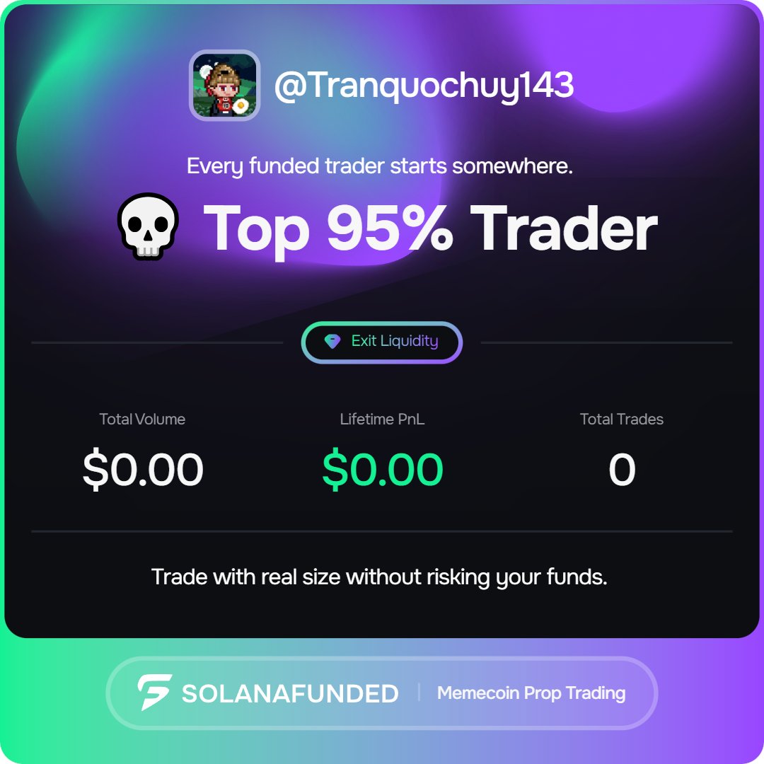 I’m outperforming others, how about you?

Check here → solanafunded.com/ref/Tranquochu… #Solana #Memecoins #Trading #Crypto