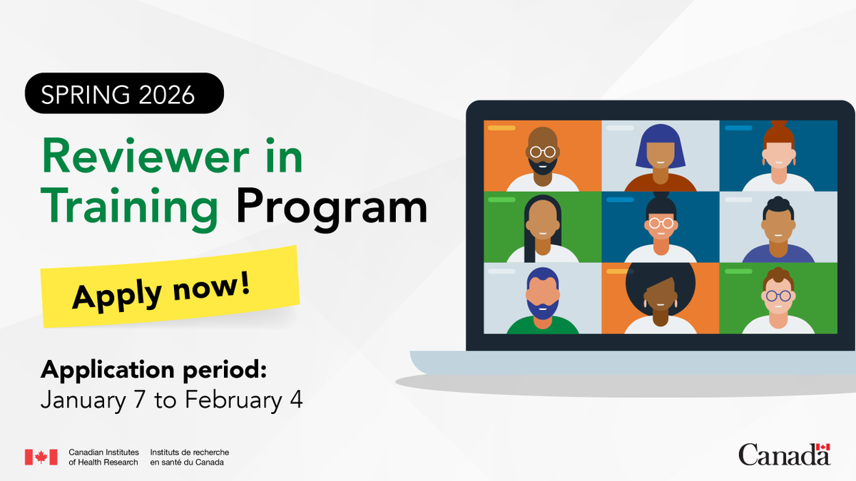 CIHR_IRSC's tweet image. 📣Early Career Researchers!

The deadline for the Spring 2026 Reviewer in Training Program is February 4th. 

Learn about the peer review process by participating in a peer review. 

Apply here: cihr-irsc.gc.ca/e/52291.html?h…

#EarlyCareerResearchers
#PeerReview