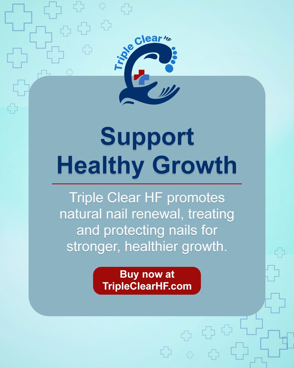 TripleClearHF's tweet image. Nails grow from the matrix beneath the cuticle.

When fungus or damage interferes, results take time.

Triple Clear HF treats problem areas and protects new growth as healthier cells replace the old.

Buy yours at TripleClearHF.com

#TripleClearHF #NaturalNails