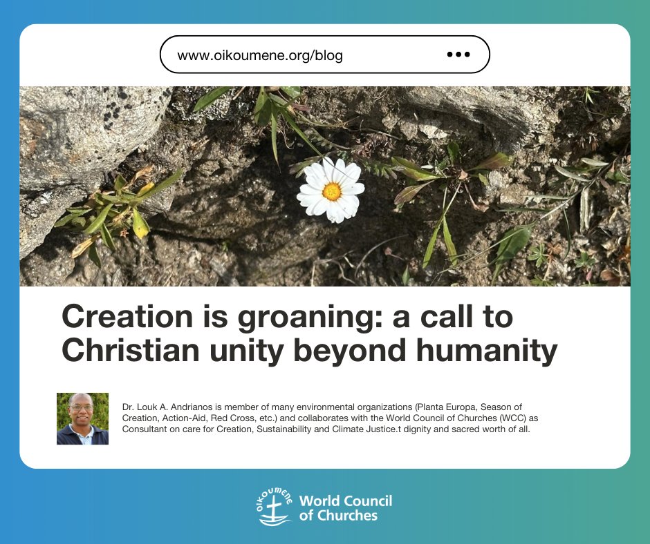 Oikoumene's tweet image. Have we made Christian unity too exclusively human? Dr Louk Andrianos reflects on how the Week of Prayer for Christian Unity must include all creation groaning for redemption.

Read more: ow.ly/vgkx50Y0J8L

#ChristianUnity #WPCU2026

📸 Valter Muniz/WCC
