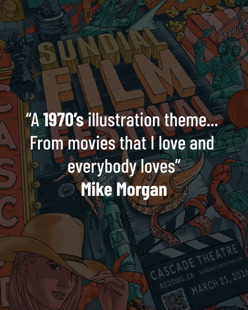 Every detail tells a story 🎬

Our 2026 poster, designed by Mike Morgan of Morgan Designs, draws from 1970s illustration and classic film inspiration!

March 21 • Cascade Theatre
🎟️ Tickets on sale now