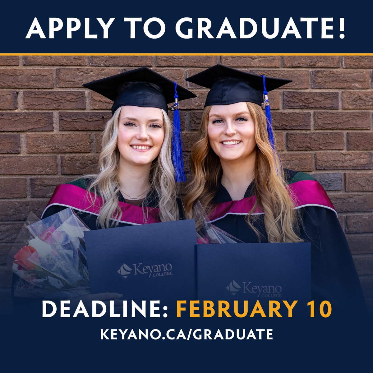 keyanocollege's tweet photo. It's almost time to celebrate local learning and real results!

The deadline to apply for graduation is February 10. To graduate on June 3, you need to make it official.

Head over to https://t.co/ORLMbNLQJm to submit your application today. https://t.co/U9f3DXH0AW